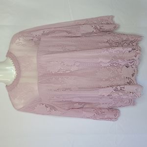 Pink Lace Blouse, SOHO New York & Company, XL